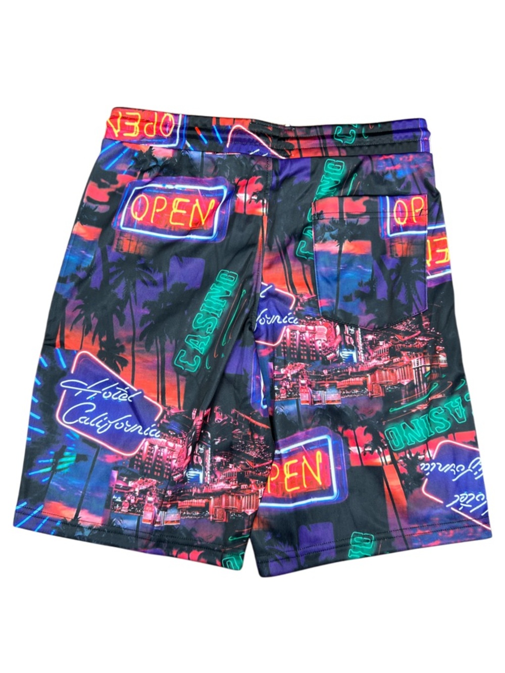 NWT Fresh Prints Bel-Air by Drill Hotel California Neon Sign Casino Shorts Small - Picture 2 of 7